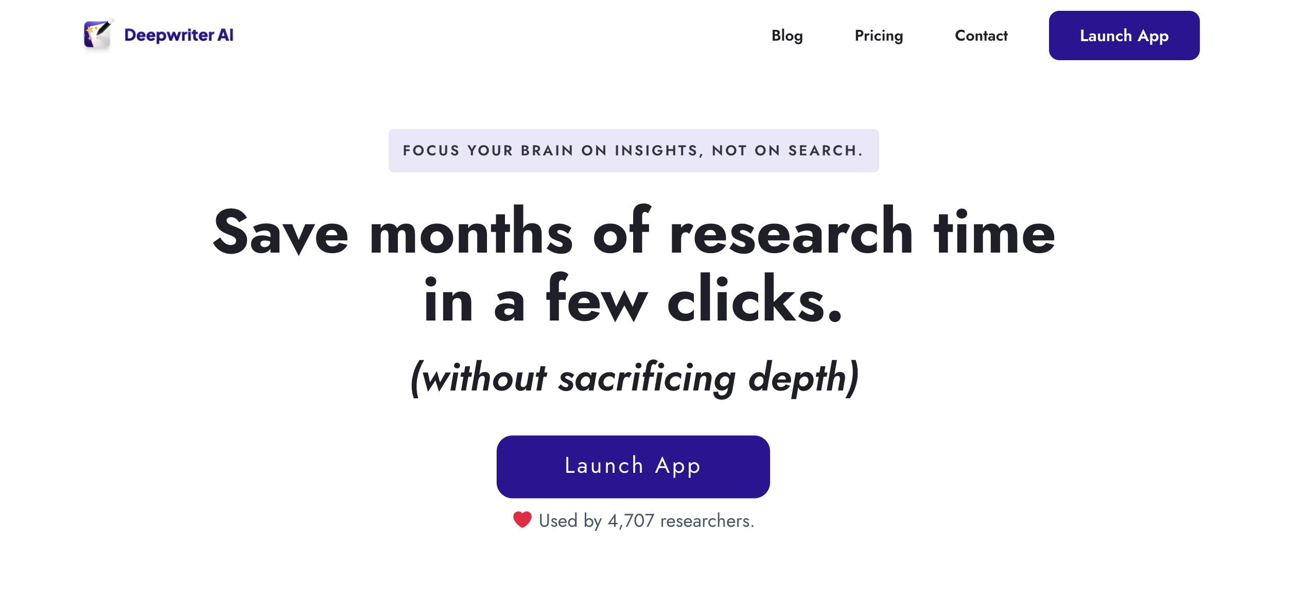Deepwriter Landing Page